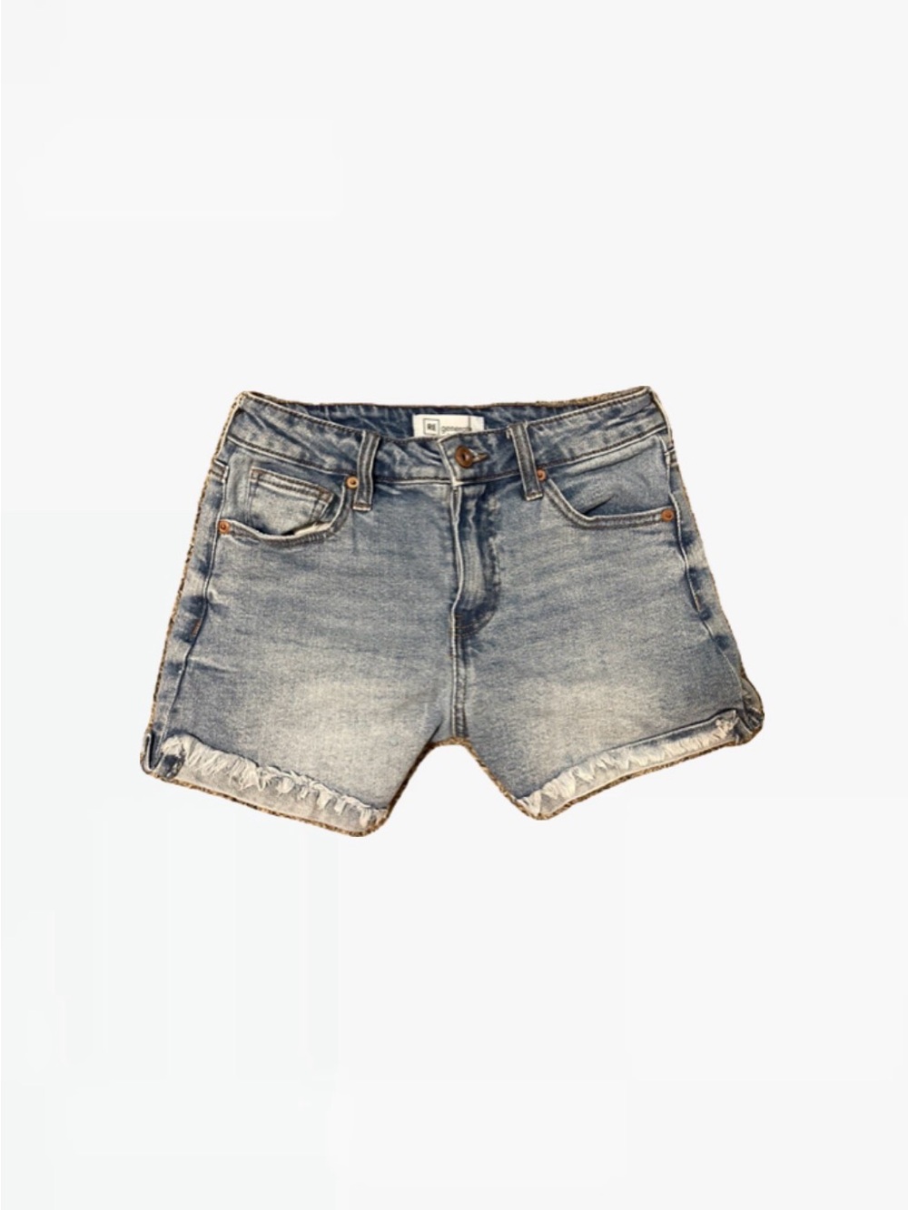 Casual Light Blue Washed Denim Cutoff Shorts